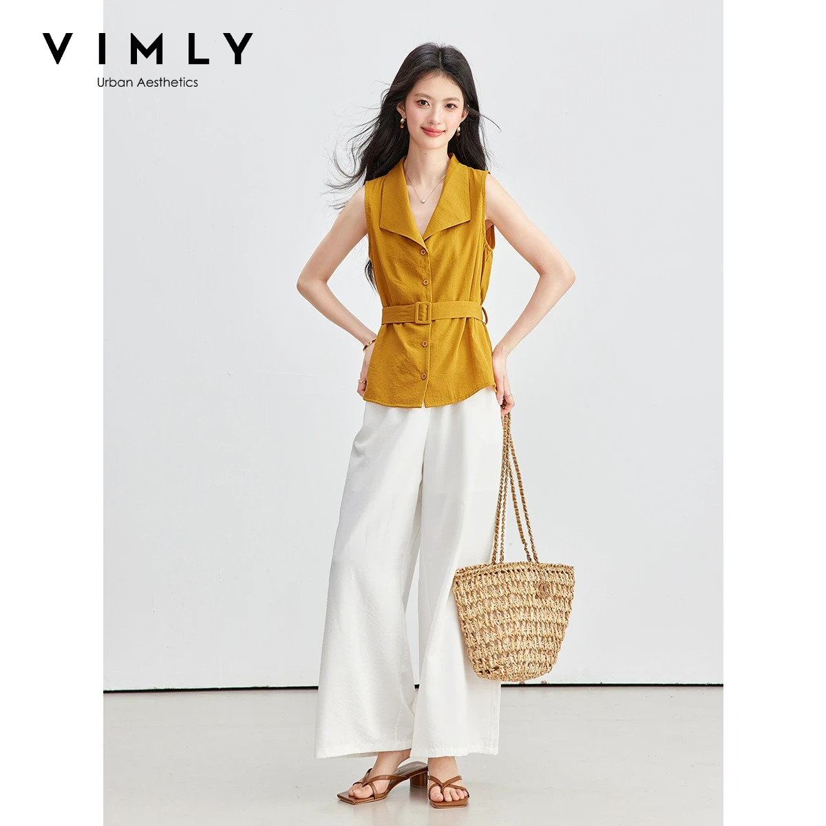 Shirt Camp Collar - Женский летний деловой костюм VIMLY 2026: