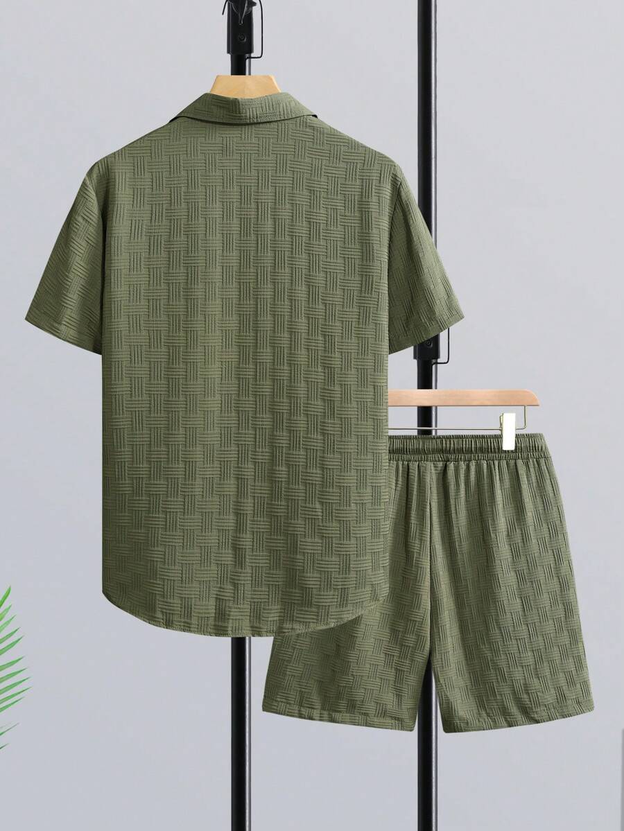 Short Linen Drawstring - Мужской комплект для отпуска Genlund: рубашка