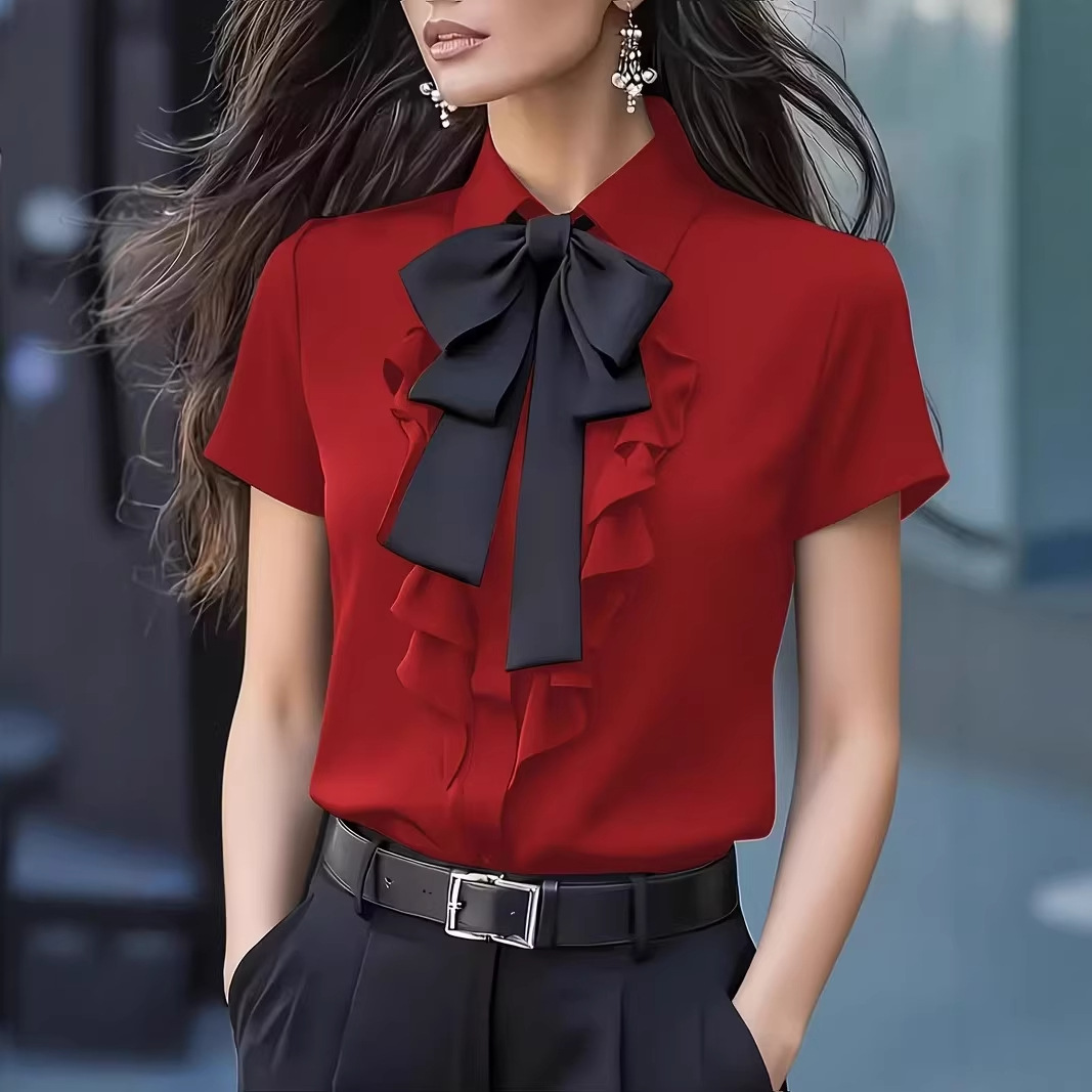 Женская блузка с коротким рука – обзор и цена Shirt Camp Collar
