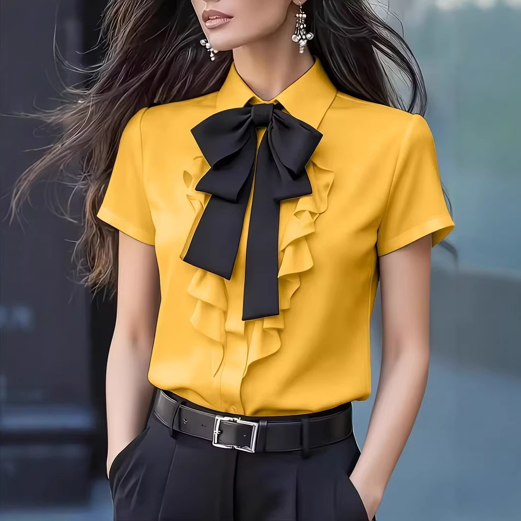 Женская блузка с коротким рука – обзор и цена Shirt Camp Collar