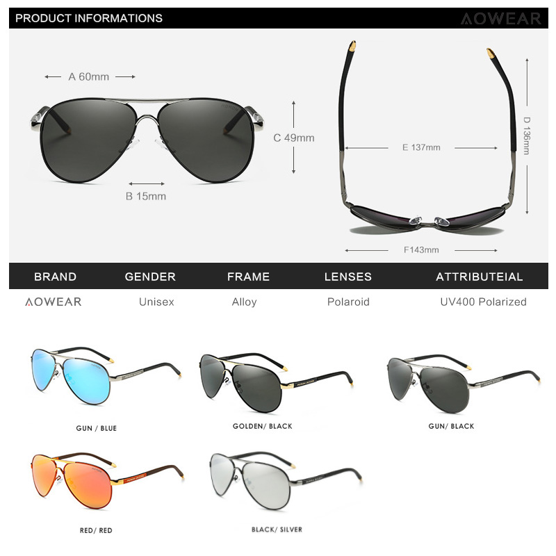 AOWEAR мужские авиационные сол – обзор и цена Sunglasses Aviator Polarized