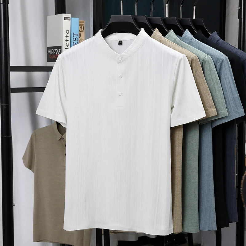 Мужские льняные рубашки с воро – обзор и цена Linen Shirt Breathable