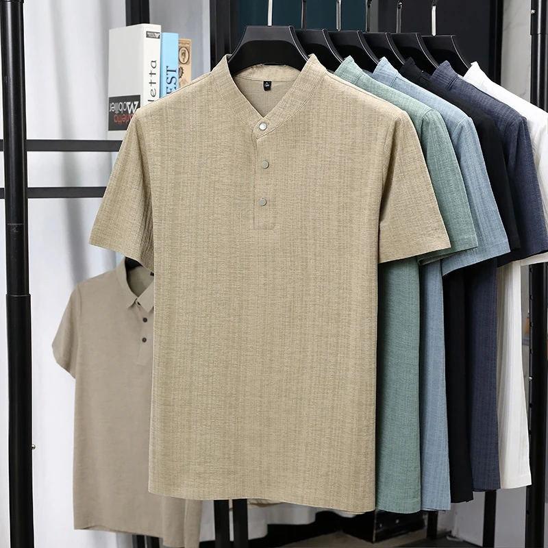 Мужские льняные рубашки с воро – обзор и цена Linen Shirt Breathable