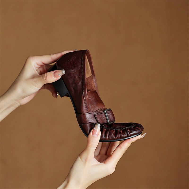 Женские Плиссированные туфли-л – обзор и цена Casual Sandal Leather
