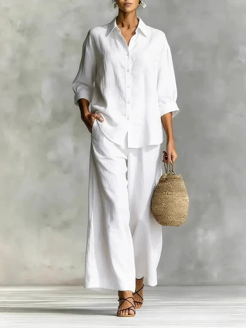 Женский новый комплект: рубашк – обзор и цена Linen Shirt Breathable