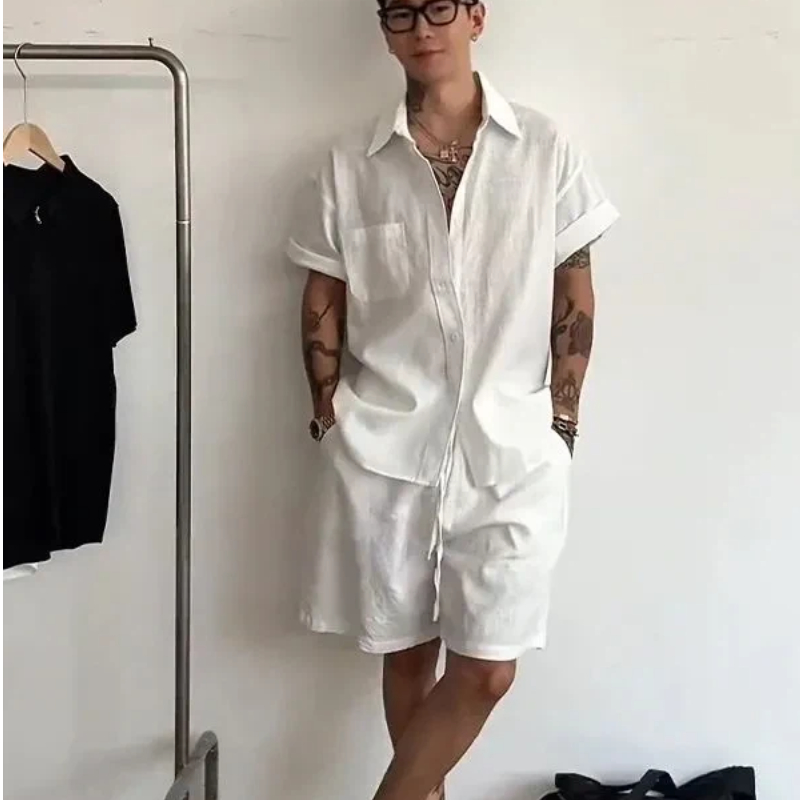 Мужской льняной хлопковый комп – обзор и цена Linen Shirt Breathable