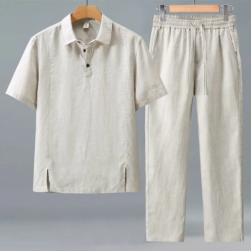 Мужской летний льняной комплек – обзор и цена Short Linen Drawstring
