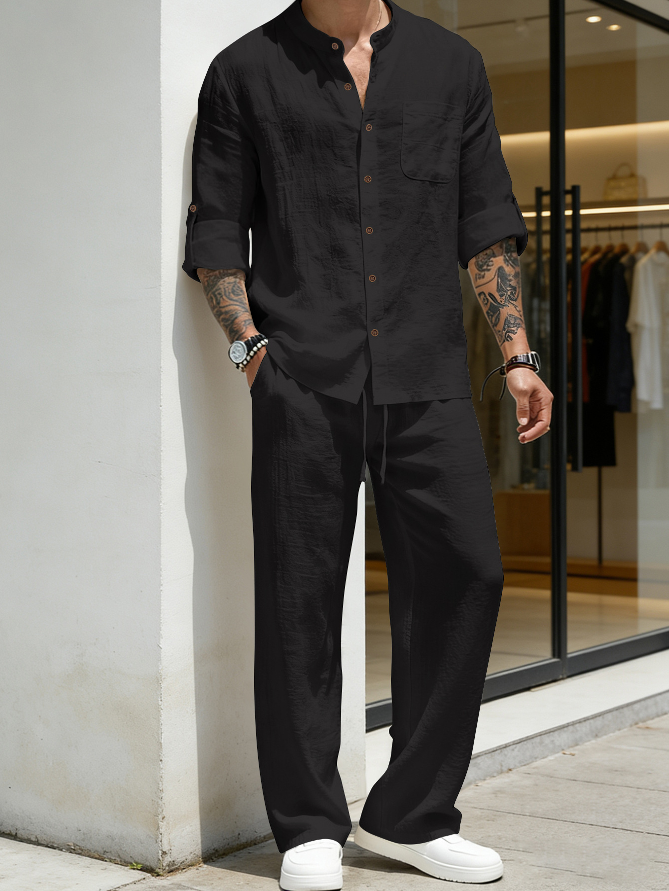 Мужской пляжный комплект: своб – обзор и цена Linen Shirt Breathable