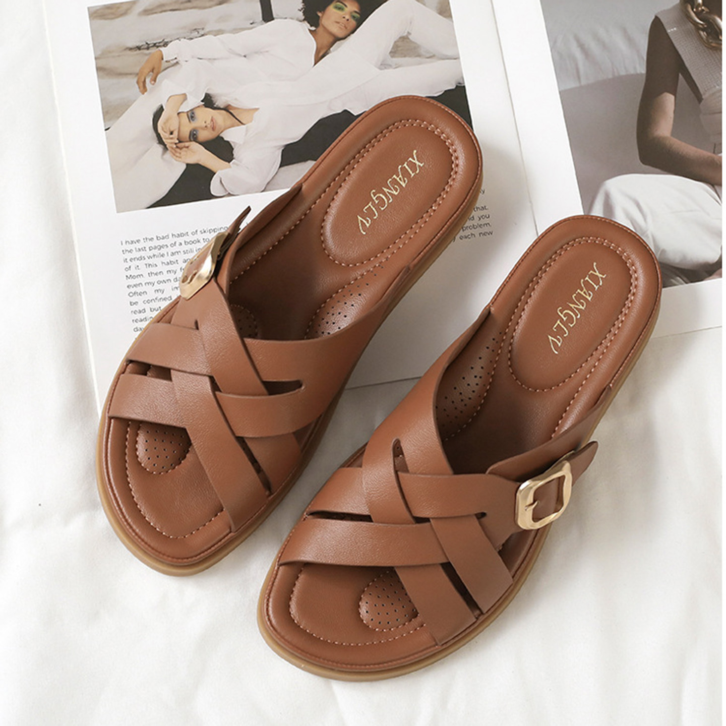 Модные женские туфли на плоско – обзор и цена Casual Sandal Leather