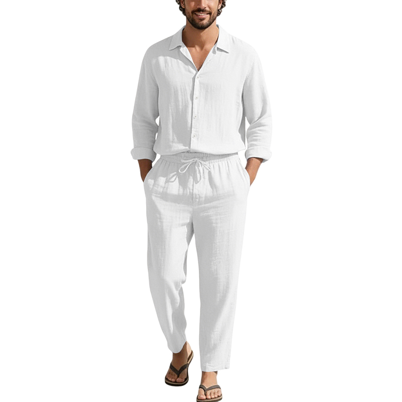 Льняные повседневные комплекты – обзор и цена Linen Shirt Breathable